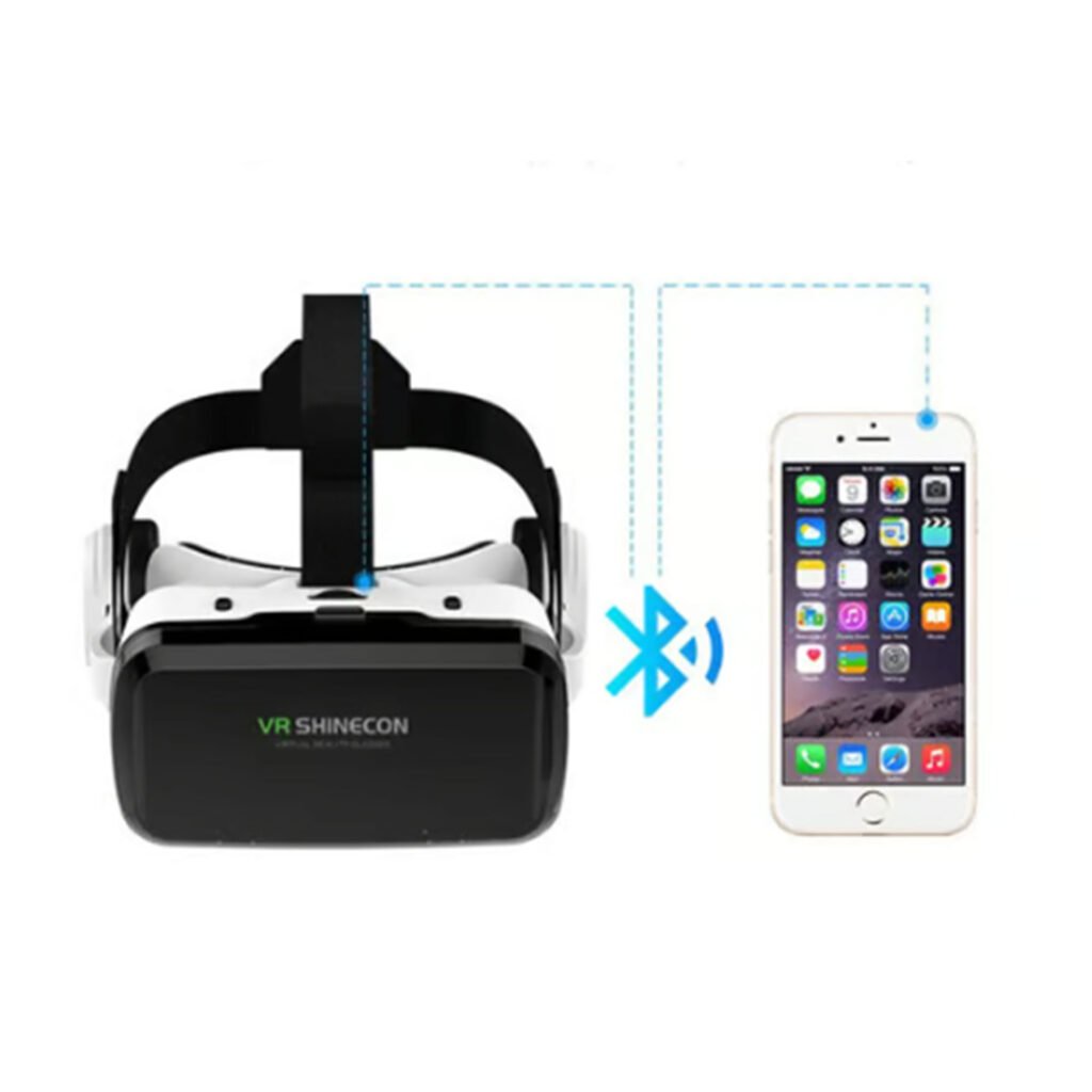 نظارة الواقع الافتراضي VR Shinecon سوداء بخامات ABS وبوليكربونات