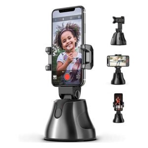 حامل هاتف ذكي أوتوماتيكي يدور 360 درجة مع خاصية تتبع الوجه وتصوير ذكي بالـ AI.