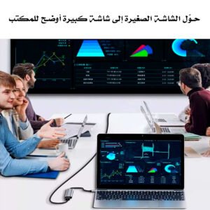 محول متعدد المنافذ (HUB) من DENX تايب سي 7 في 1، يدعم 4K HDMI ونقل 5Gbps.