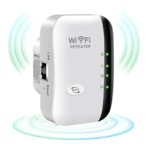 مقوي واي فاي لا سلكي (Wifi Extender) صغير الحجم، معدل نقل 300 ميجابايت/ثانية، معيار 802.11N.