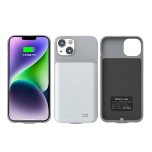 كفر باور بانك لآيفون 13 بسعة 6800mAh، تصميم نحيف مع شاشة LED خلفية.